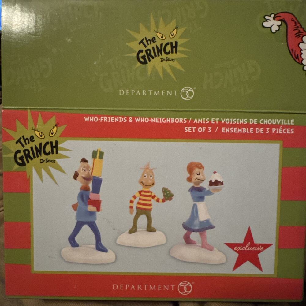 Dept 56 WHO FRIENDS AND NEIGHBORS SET/3 Grinch Village 6013667 BRAND NEW NIB
